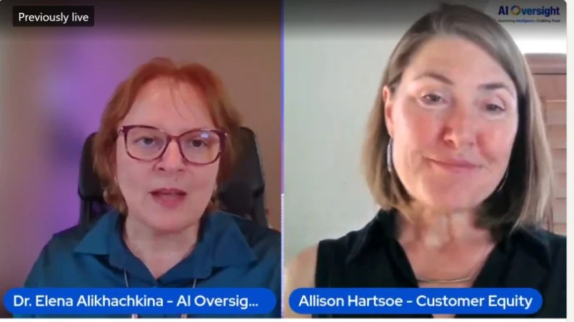 Dr. Elena Alikhachkina and Allison Hartsoe discussing customer equity in the LinkedIn interview